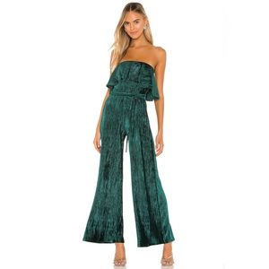 Lovers And Friends Adley Jumpsuit In Emerald Green